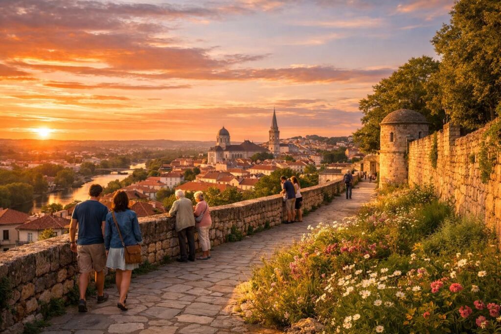découvrez les remparts d’angoulême lors d’une balade pittoresque offrant des points de vue panoramiques sur la ville et ses environs historiques.